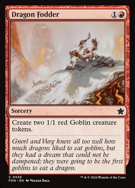 Dragon Fodder, Magic card FDN 535 — Foundations set