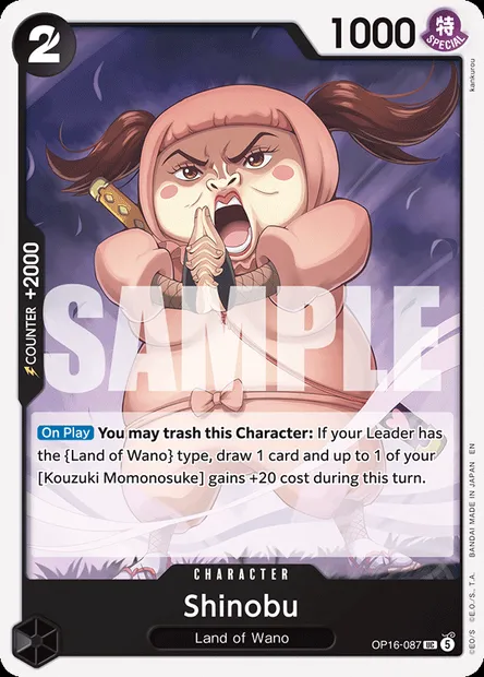 Shinobu, One Piece card OP16-087 — THE TIME OF BATTLE set