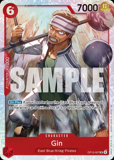 Gin, One Piece card OP15-007 — ADVENTURE ON KAMI’S ISLAND set