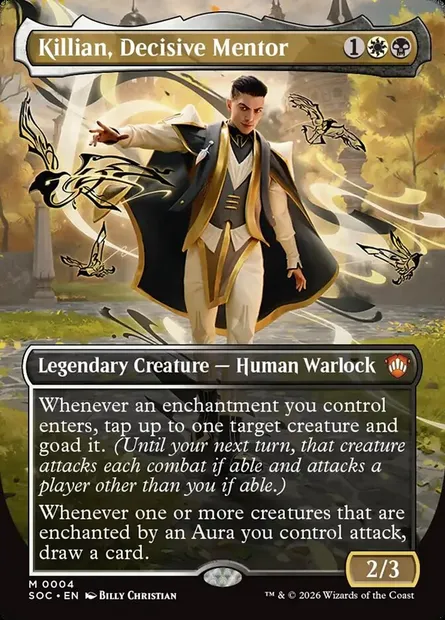 Killian, Decisive Mentor, Magic card SOC 4 — Secrets of Strixhaven Commander set