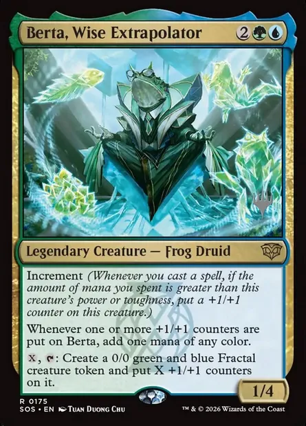 Berta, Wise Extrapolator, Magic card PSOS 175p — Secrets of Strixhaven Promos set