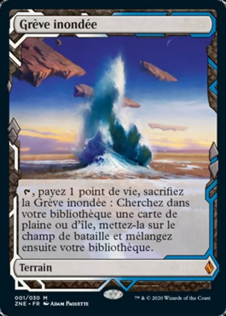 Grève inondée, carte Magic ZNE 1 — extension Zendikar Rising Expeditions