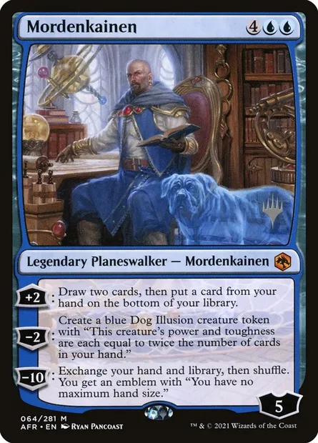 Mordenkainen, carte Magic PAFR 64p — extension Adventures in the Forgotten Realms Promos