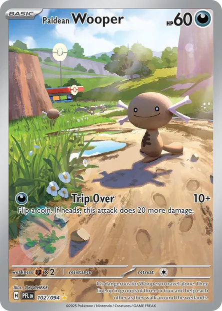 Paldean Wooper, Pokémon card PFL 102 — Phantasmal Flames set