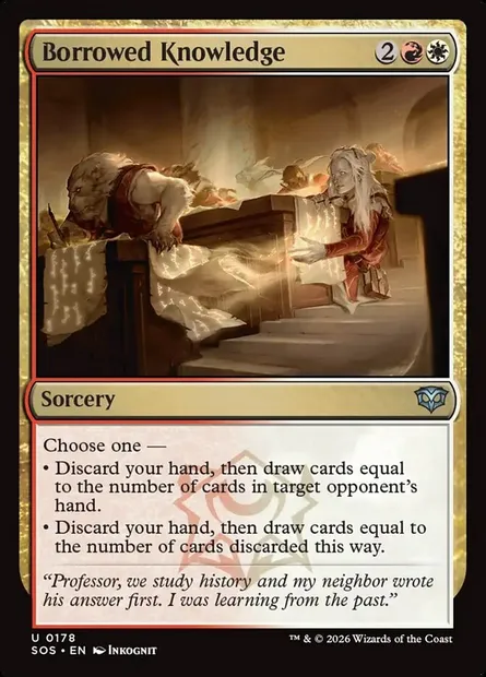 Borrowed Knowledge, Magic card SOS 178 — Secrets of Strixhaven set