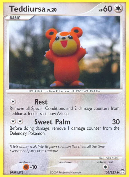 Teddiursa, carte Pokémon MT 105 — extension Trésors Mystérieux