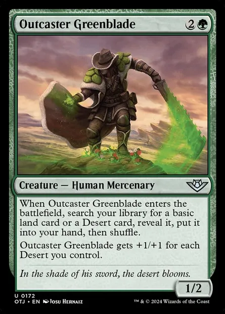Outcaster Greenblade, Magic card OTJ 172 — Outlaws of Thunder Junction set