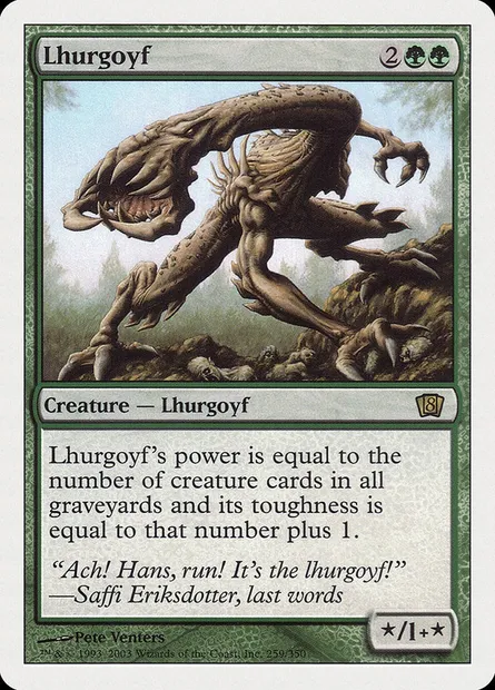 lhurgoyf, carte Magic 8ED 259 — extension Huitième Edition