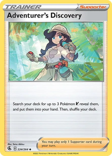 Adventurer's Discovery, Pokémon card FST 224 — Fusion Strike set