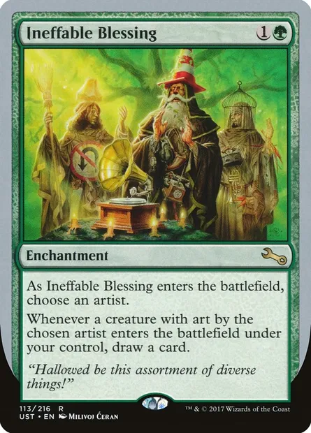 Ineffable Blessing, carte Magic UST 113b — extension Unstable