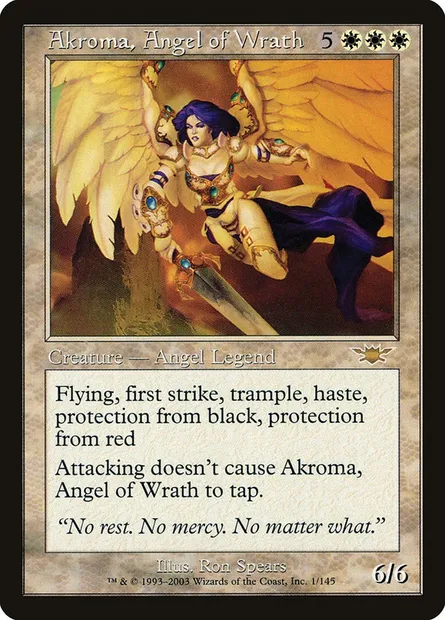 Akroma, Angel of Wrath, Magic card LGN 1 — Legions set