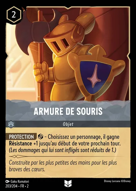 Armure de souris, carte Disney Lorcana CH2-203 — extension L'Ascension des Floodborn