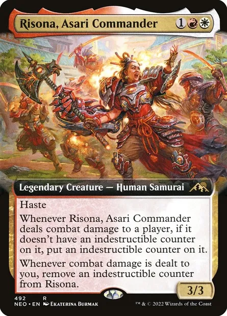 Risona, Asari Commander, Magic card NEO 492 — Kamigawa: Neon Dynasty set