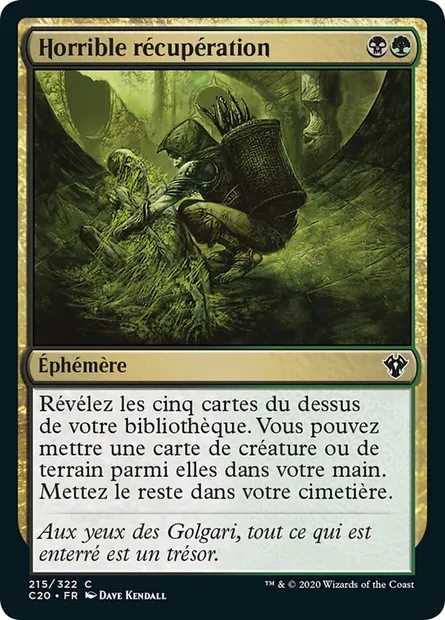 Horrible récupération, carte Magic C20 215 — extension Commander 2020
