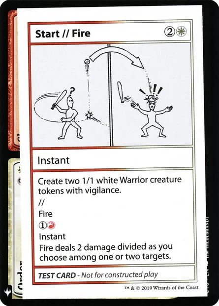 Start // Fire, carte Magic CMB1 101 — extension Mystery Booster Playtest Cards 2019