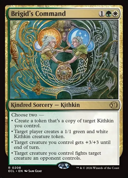 Commandement de Brigid, carte Magic PECL 208p — extension Lorwyn Eclipsed Promos