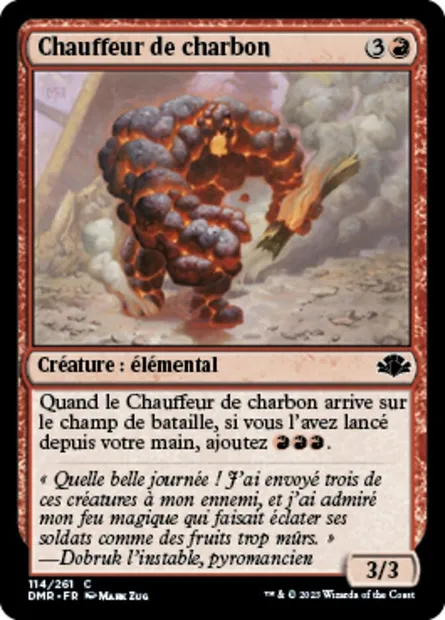 Chauffeur de charbon, carte Magic DMR 114 — extension Dominaria Remastered
