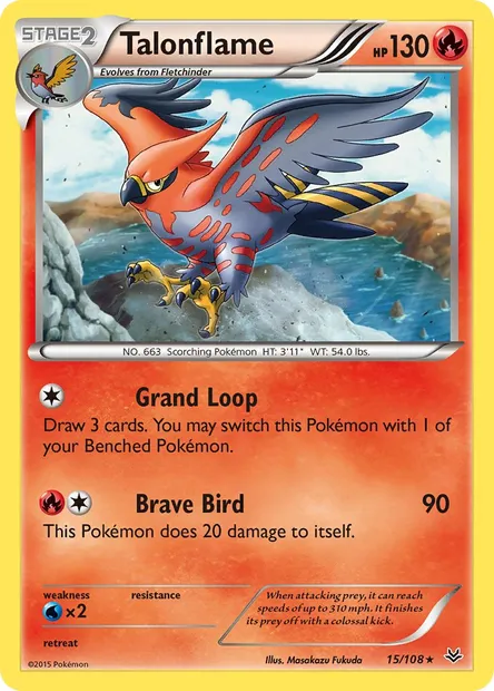 Talonflame, Pokémon card ROS 15 — Roaring Skies set