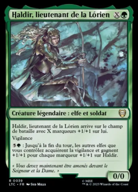 Haldir, lieutenant de la Lórien, carte Magic LTC 39 — extension Tales of Middle-earth Commander