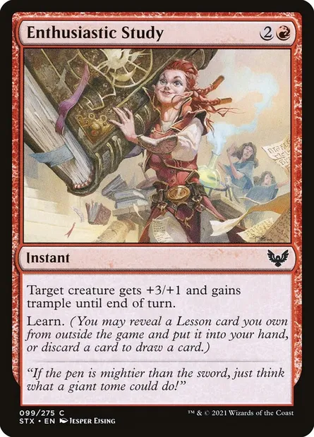 Enthusiastic Study, Magic card STX 99 — Strixhaven: School of Mages set