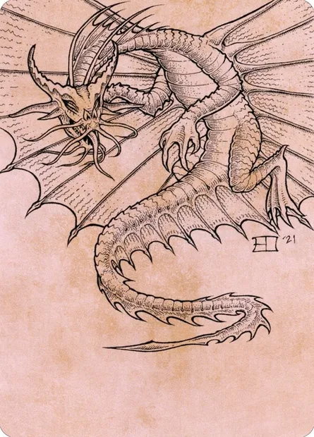 Ancient Gold Dragon // Ancient Gold Dragon, Magic card ACLB 44 — Battle for Baldur's Gate Art Series set