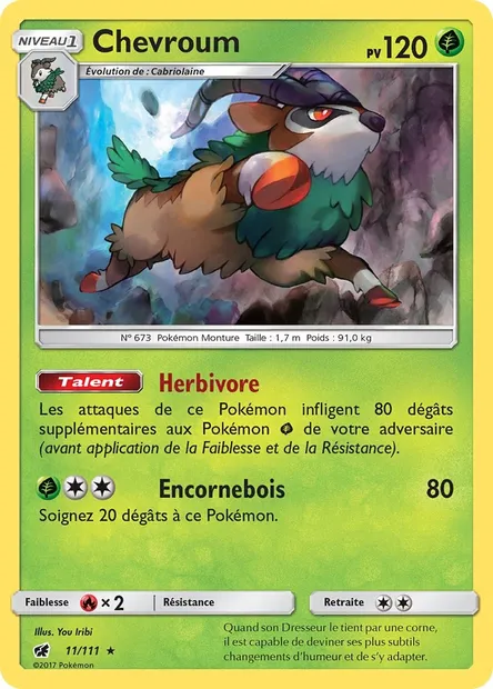Chevroum, carte Pokémon CIN 11 — extension Invasion Carmin