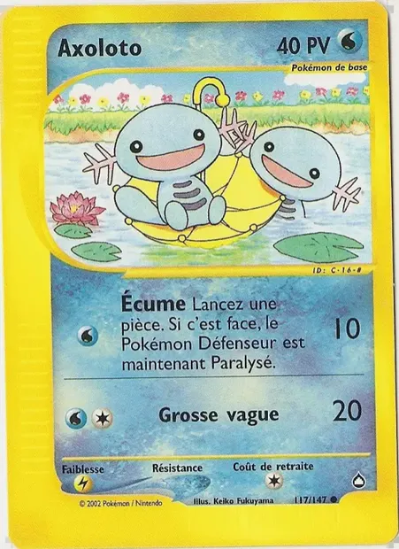 Axoloto, carte Pokémon AQ 117 — extension Aquapolis