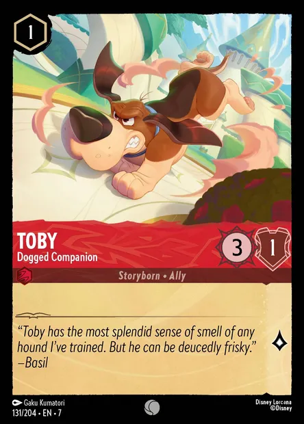 Toby - Dogged Companion, Disney Lorcana card CH7-131 — Archazia's Island set