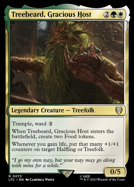 Treebeard, Gracious Host, Magic card LTC 73 — Tales of Middle-earth Commander set