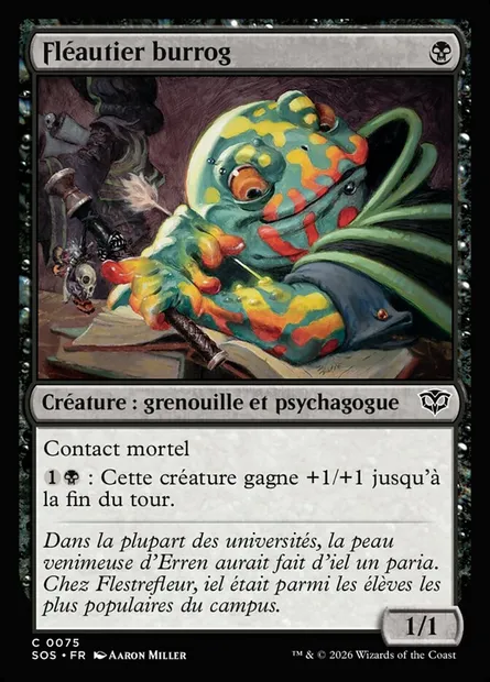 Fléautier burrog, carte Magic SOS 75 — extension Secrets of Strixhaven