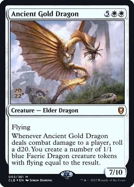 Dragon d'or ancien, carte Magic PCLB 3s — extension Battle for Baldur's Gate Promos