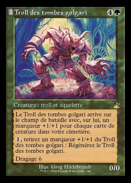 Troll des tombes golgari, carte Magic RVR 348 — extension Ravnica Remastered