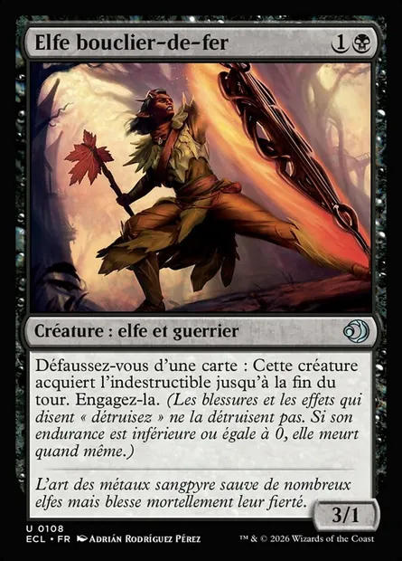Elfe bouclier-de-fer, carte Magic ECL 108 — extension Lorwyn Eclipsed