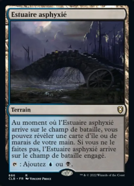 Estuaire asphyxié, carte Magic CLB 886 — extension Commander Légendes : la bataille de la Porte de Baldur