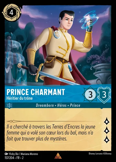 Prince charmant - Héritier du trône, carte Disney Lorcana CH2-157 — extension L'Ascension des Floodborn