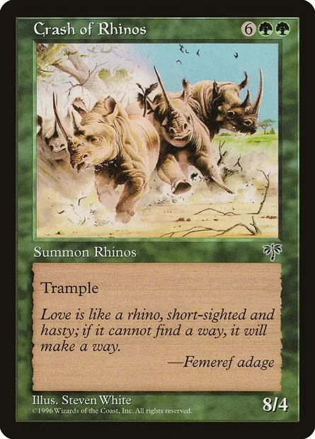 Crash of Rhinos, Magic card MIR 210 — Mirage set