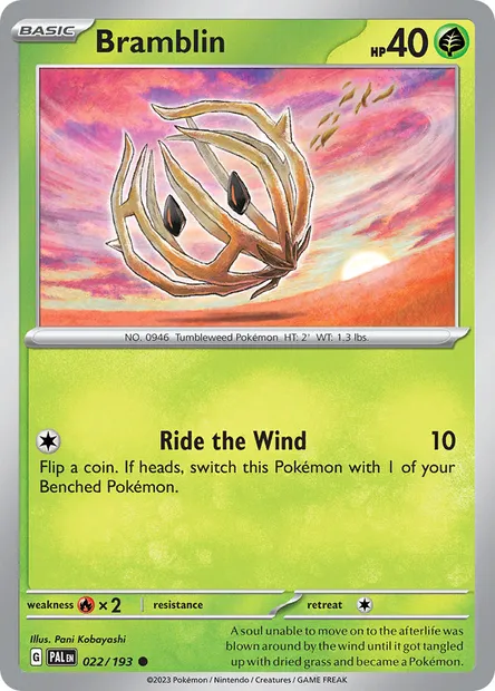Bramblin, Pokémon card PAL 022 — Paldea Evolved set