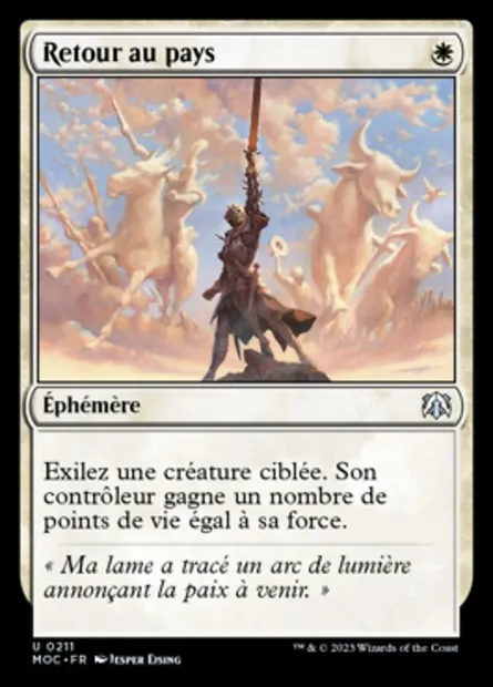 Retour au pays, carte Magic MOC 211 — extension March of the Machine Commander