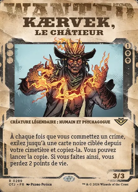 Kaervek, le châtieur, carte Magic OTJ 289 — extension Outlaws of Thunder Junction