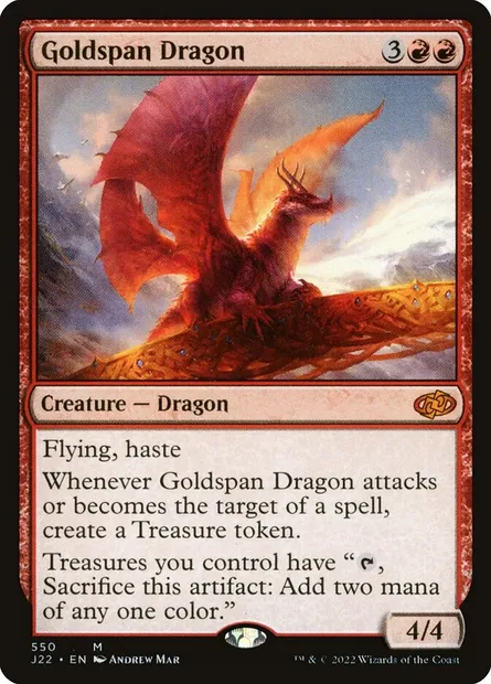 Goldspan Dragon, Magic card J22 550 — Jumpstart 2022 set