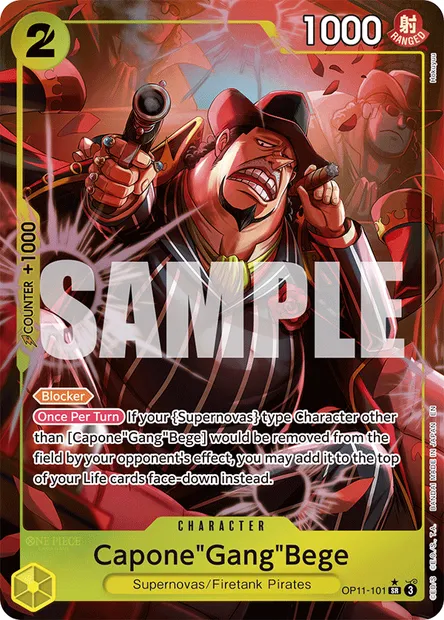 Capone"Gang"Bege, One Piece card OP11-101 — A FIST OF DIVINE SPEED set