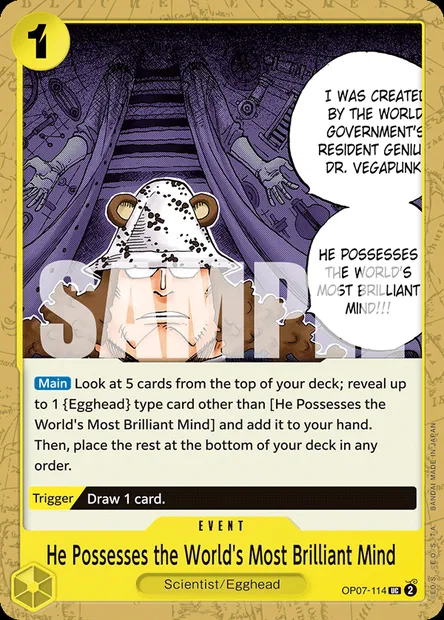 L'homme le plus intelligent du monde, carte One Piece OP07-114 — extension 500 YEARS IN THE FUTURE