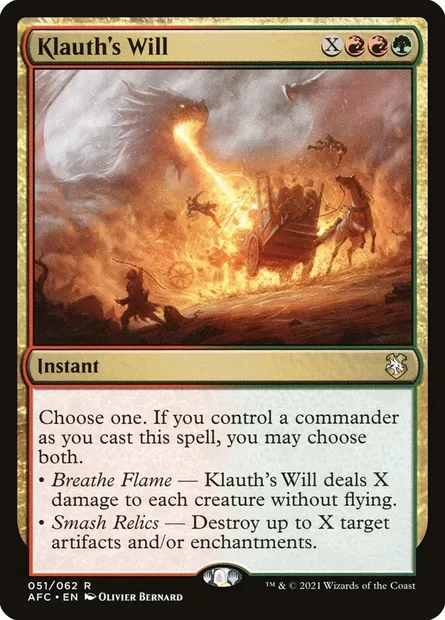 Klauth's Will, Magic card AFC 51 — Forgotten Realms Commander set