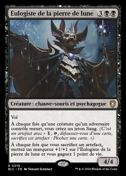 Eulogiste de la pierre de lune, carte Magic BLC 19 — extension Bloomburrow Commander