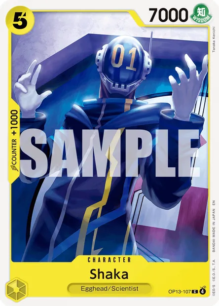 Shaka, One Piece card OP13-107 — CARRYING ON HIS WILL set