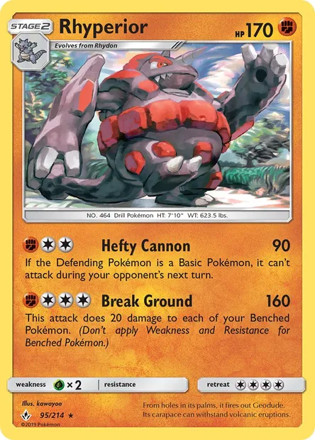 Rhyperior, Pokémon card UNB 95 — Unbroken Bonds set