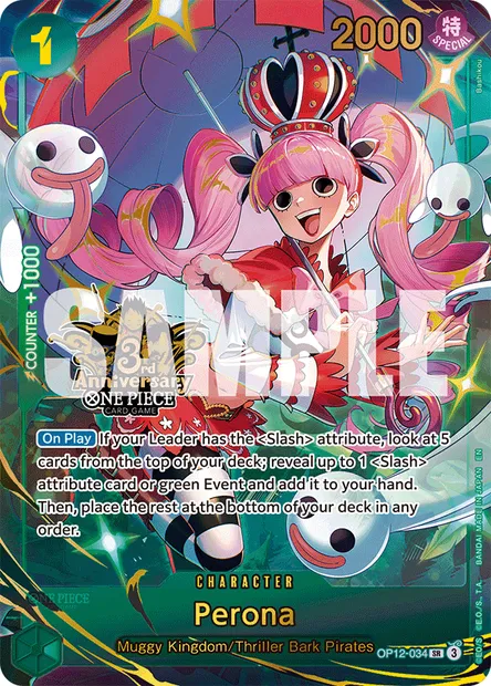 Perona, One Piece card OP12-034 — LEGACY OF THE MASTER set