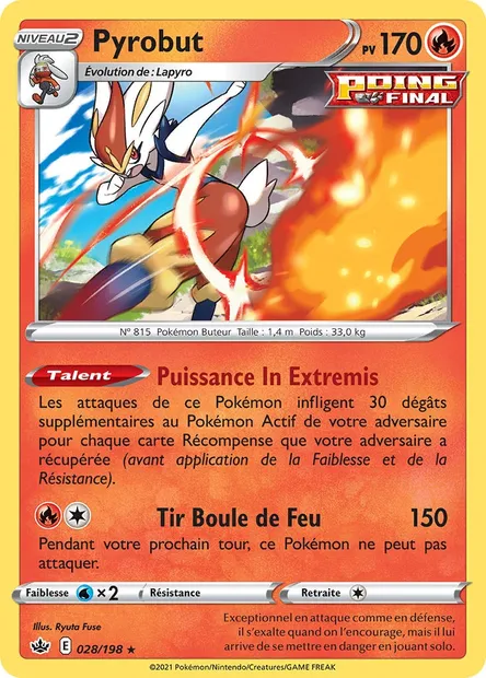 Pyrobut, carte Pokémon CRE 28 — extension Règne de Glace
