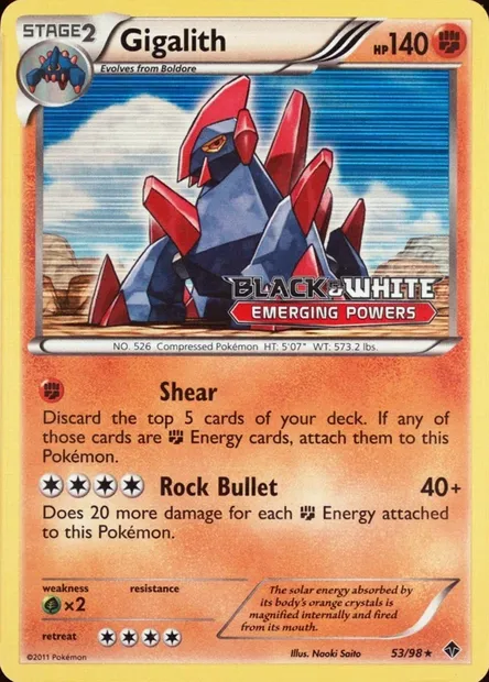 Gigalith, Pokémon card PRE 053 — Prerelease Promos set