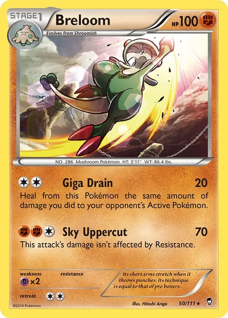 Breloom, Pokémon card FFI 50 — Furious Fists set